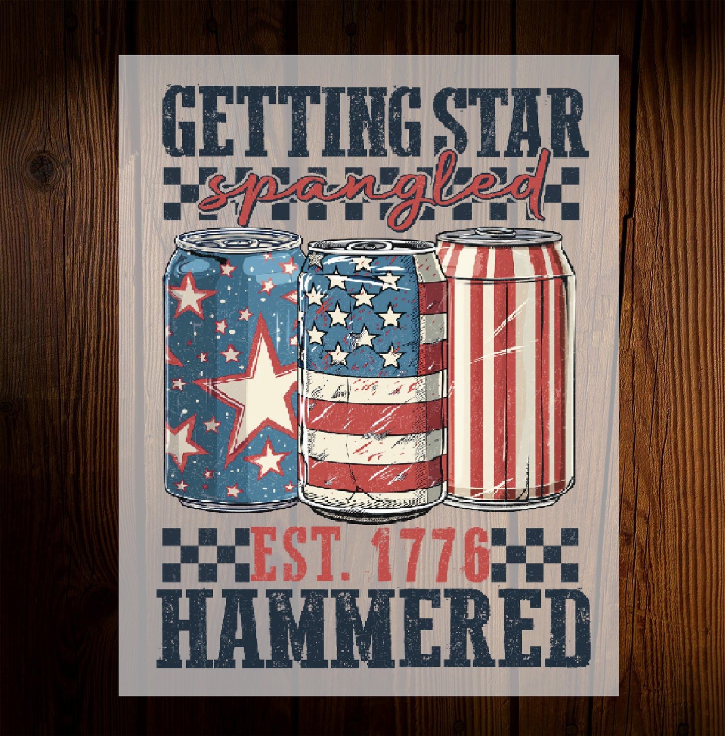 Getting Star Spangled Hammered DTF Transfer