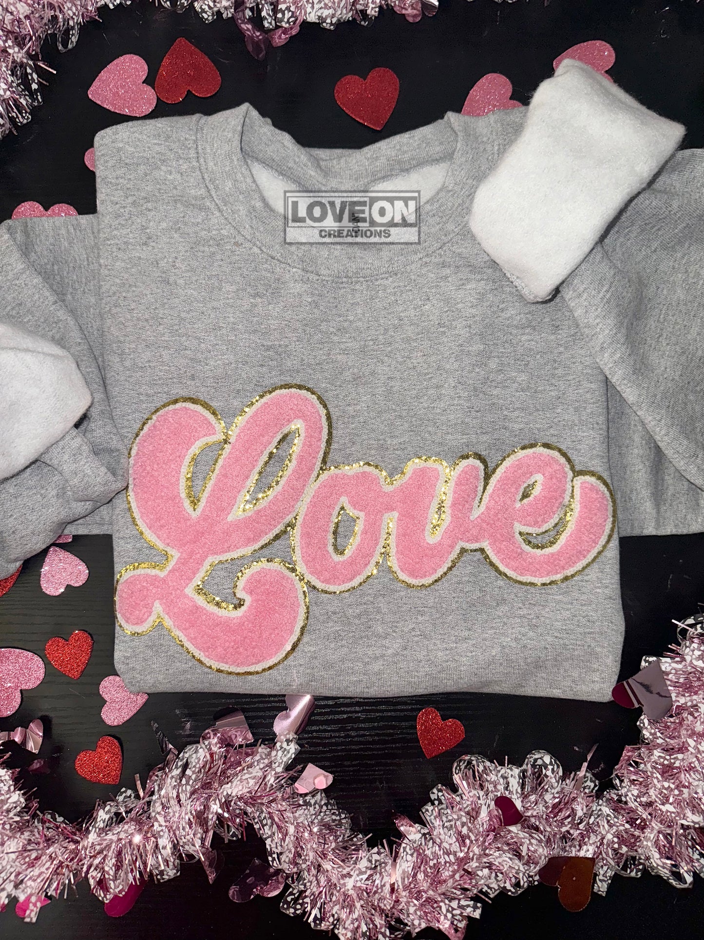 Love Embroidered Patch Crewneck