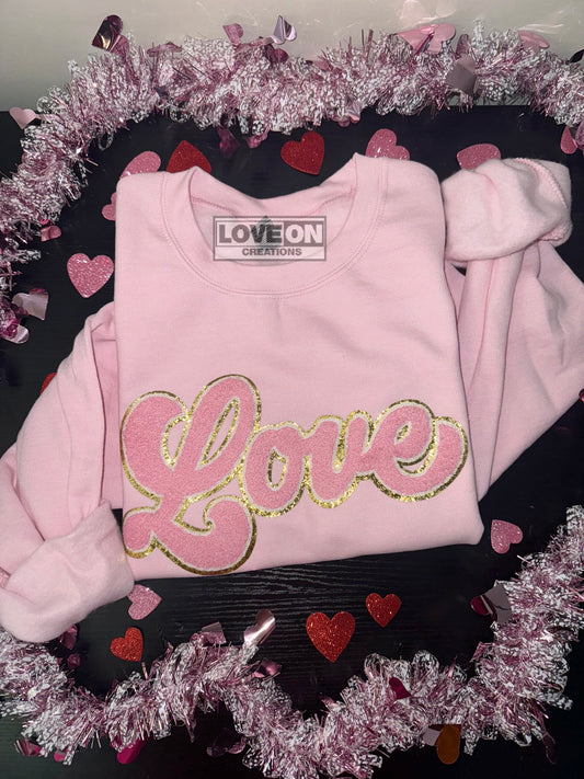 Love Embroidered Patch Crewneck